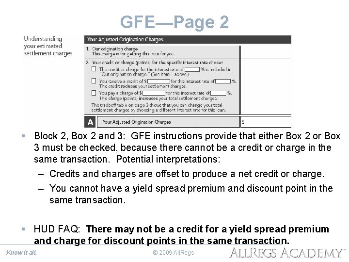 GFE—Page 2 § Block 2, Box 2 and 3: GFE instructions provide that either