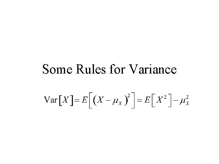 Some Rules for Variance 