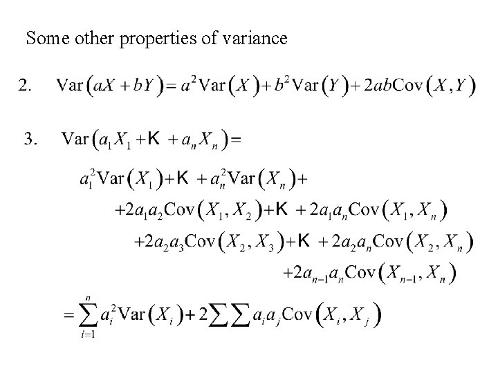 Some other properties of variance 