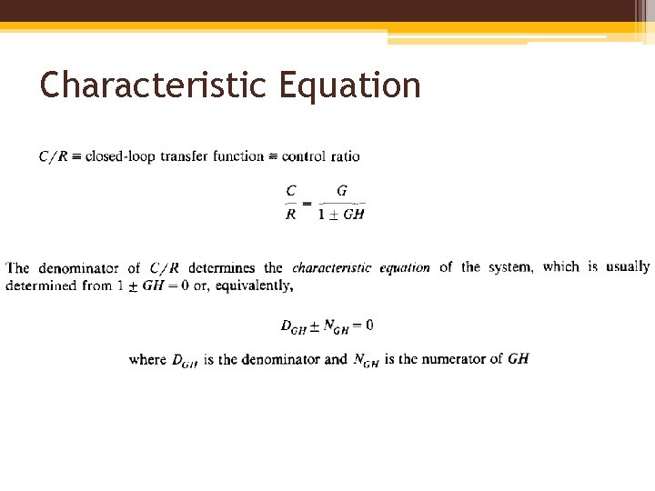 Characteristic Equation 