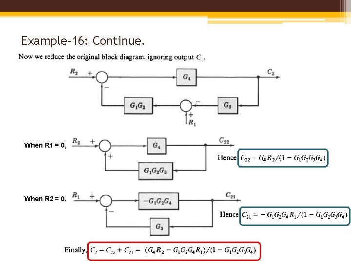 Example-16: Continue. When R 1 = 0, When R 2 = 0, 