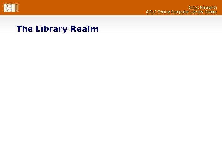 OCLC Research OCLC Online Computer Library Center The Library Realm 