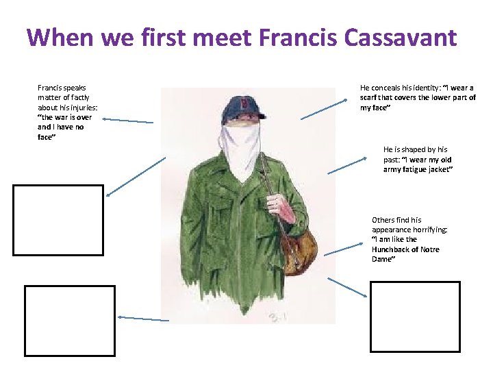 When we first meet Francis Cassavant Francis speaks matter of factly about his injuries: