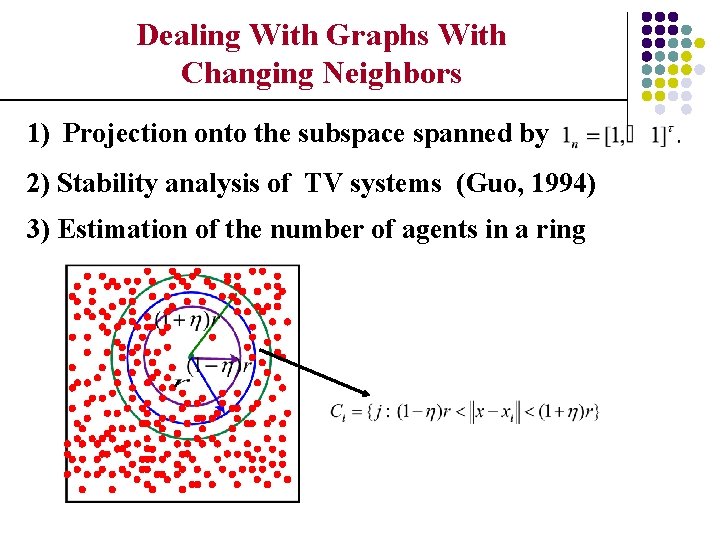 Dealing With Graphs With Changing Neighbors 1) Projection onto the subspace spanned by 2)