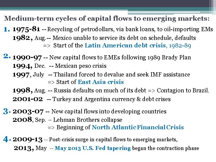 Medium-term cycles of capital flows to emerging markets: 1. 1975 -81 -- Recycling of