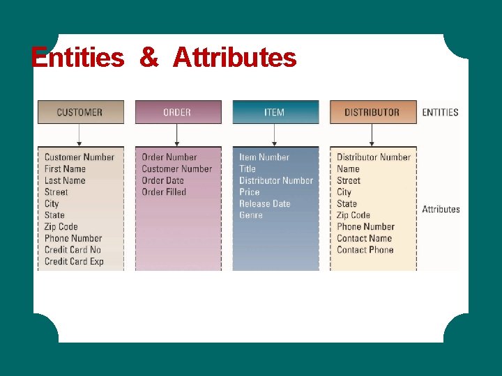 Entities & Attributes Entities & Attributes