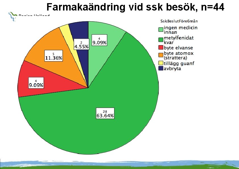 Farmakaändring vid ssk besök, n=44 