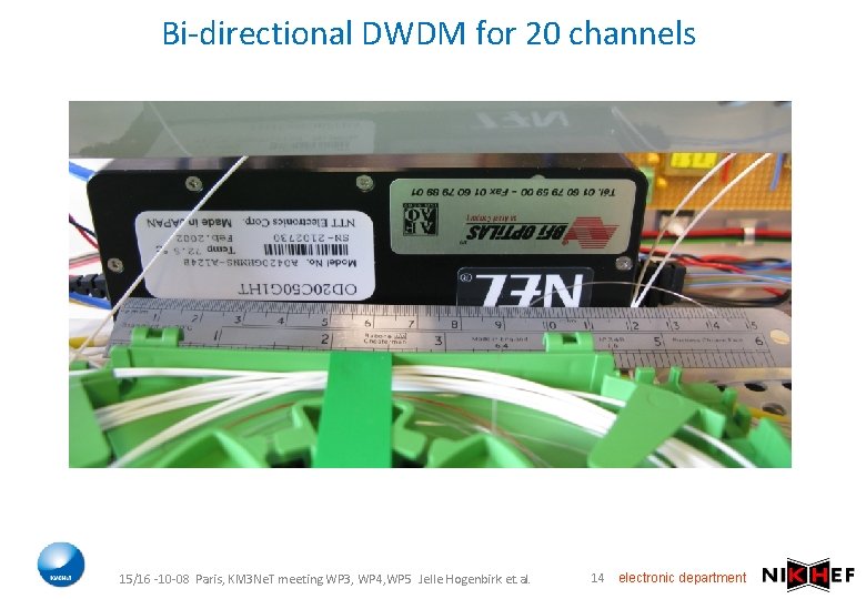 Bi-directional DWDM for 20 channels 15/16 -10 -08 Paris, KM 3 Ne. T meeting