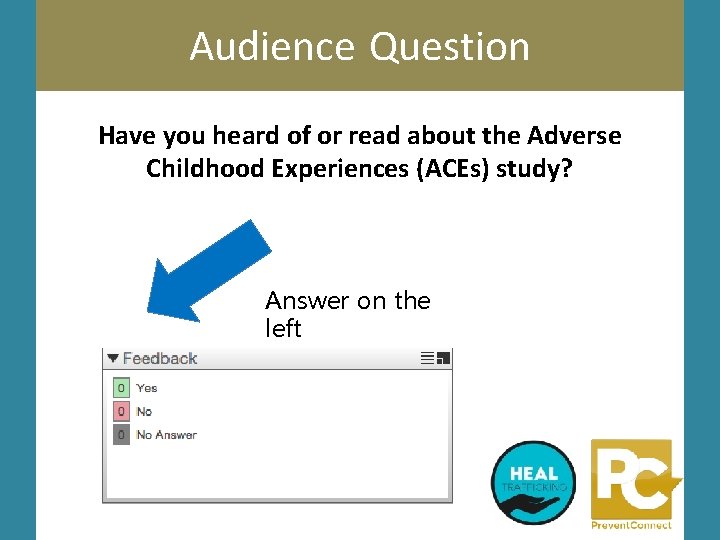 Audience Question Have you heard of or read about the Adverse Childhood Experiences (ACEs)