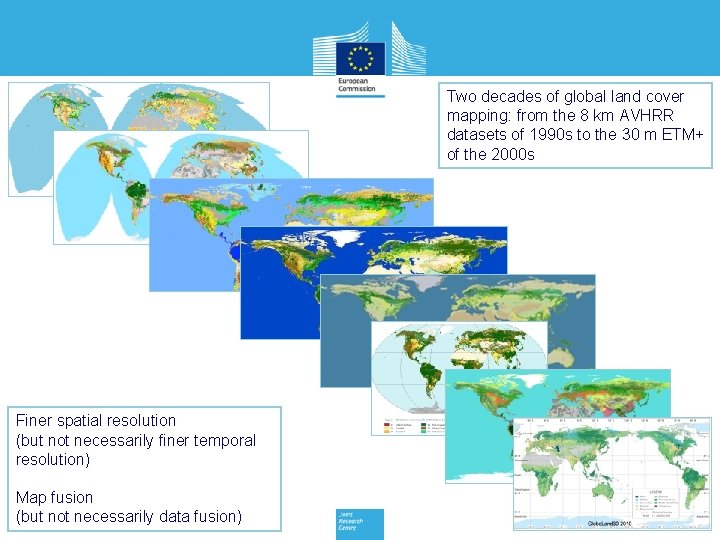 Two decades of global land cover mapping: from the 8 km AVHRR datasets of