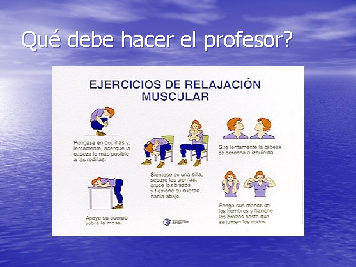 Qué debe hacer el profesor? 