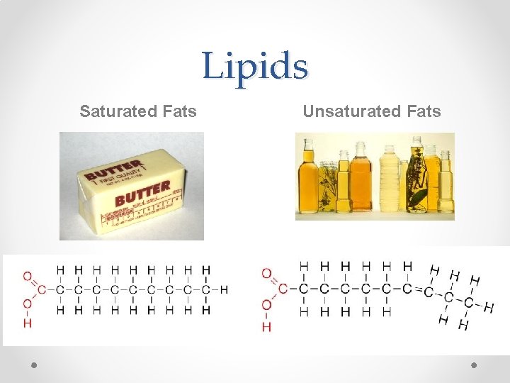 Lipids Saturated Fats Unsaturated Fats 