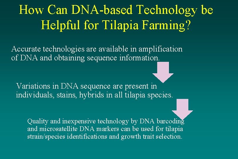 How Can DNA-based Technology be Helpful for Tilapia Farming? Accurate technologies are available in