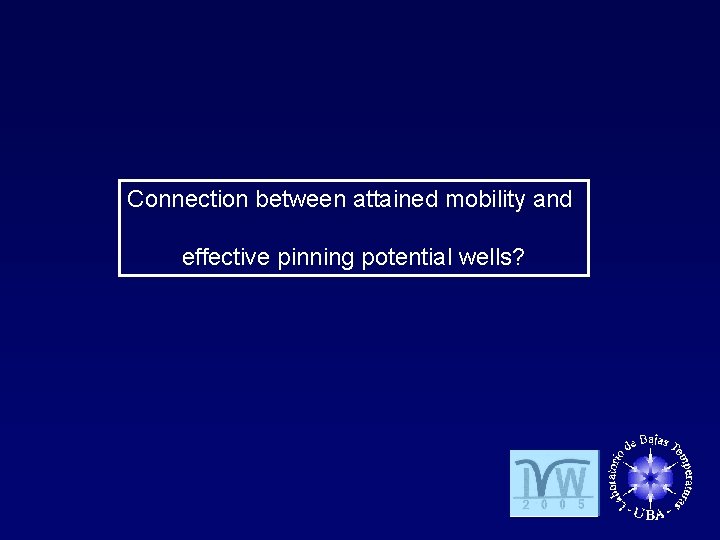 Connection between attained mobility and effective pinning potential wells? 