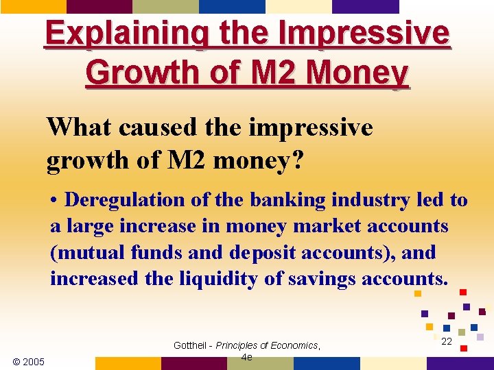 Explaining the Impressive Growth of M 2 Money What caused the impressive growth of