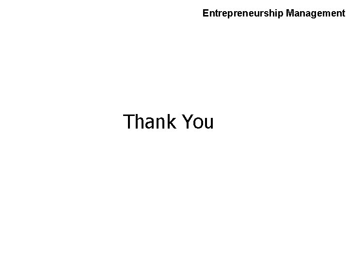 Entrepreneurship Management Thank You 