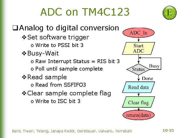 ADC on TM 4 C 123 q Analog to digital conversion v. Set software