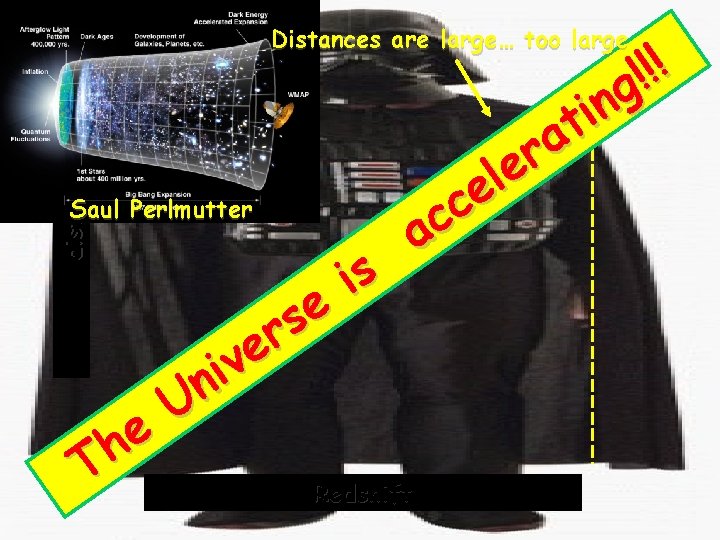 distance Distances are large… too large Saul Perlmutter e h T e s r