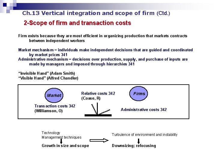 Ch. 13 Vertical integration and scope of firm (Ctd. ) 2 -Scope of firm