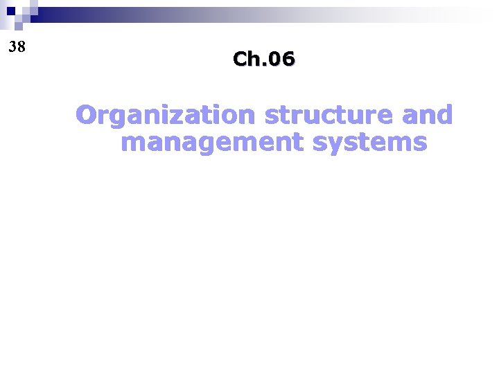 38 Ch. 06 Organization structure and management systems 