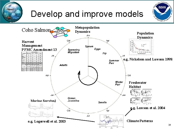 Develop and improve models Coho Salmon Metapopulation Dynamics Population Dynamics Harvest Management PFMC Amendment