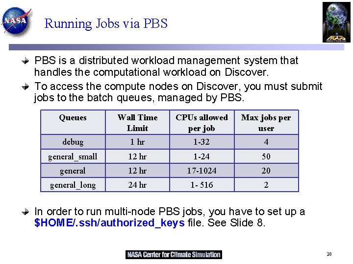Running Jobs via PBS is a distributed workload management system that handles the computational