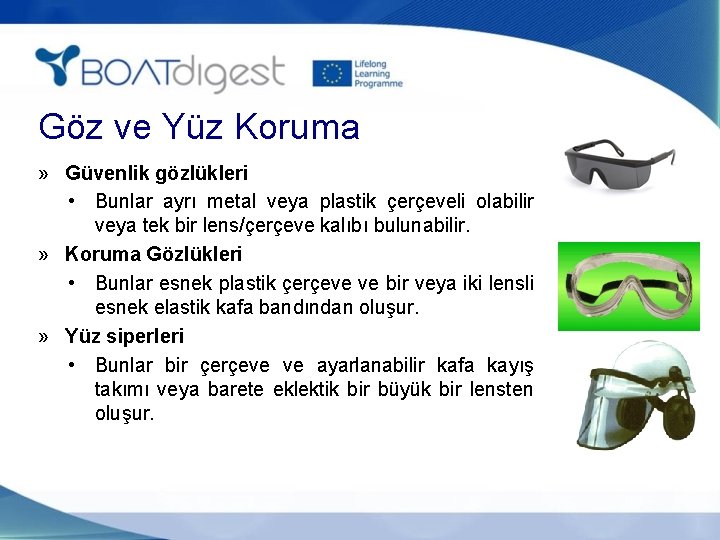 Göz ve Yüz Koruma » Güvenlik gözlükleri • Bunlar ayrı metal veya plastik çerçeveli