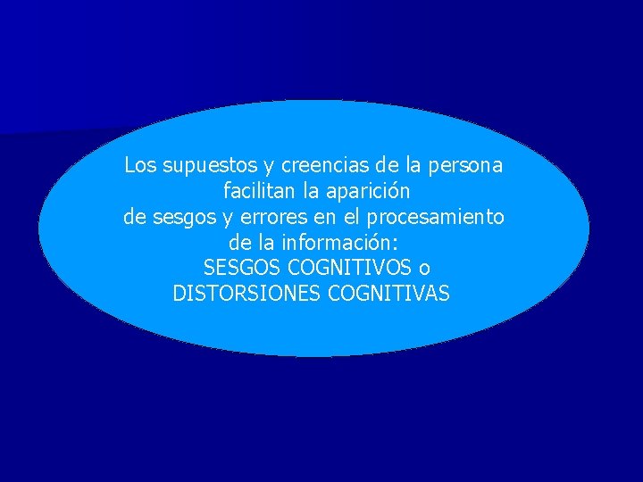 Los supuestos y creencias de la persona facilitan la aparición de sesgos y errores