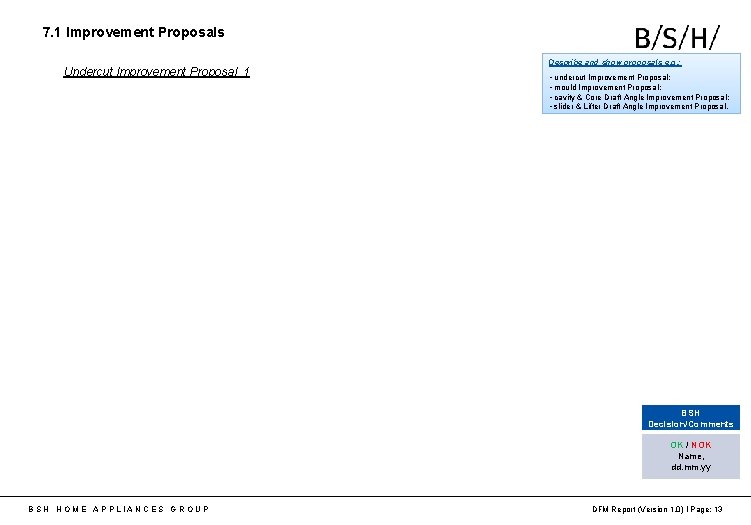 7. 1 Improvement Proposals Undercut Improvement Proposal 1 Describe and show proposals e. g.