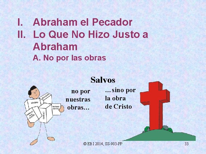 I. Abraham el Pecador II. Lo Que No Hizo Justo a Abraham A. No