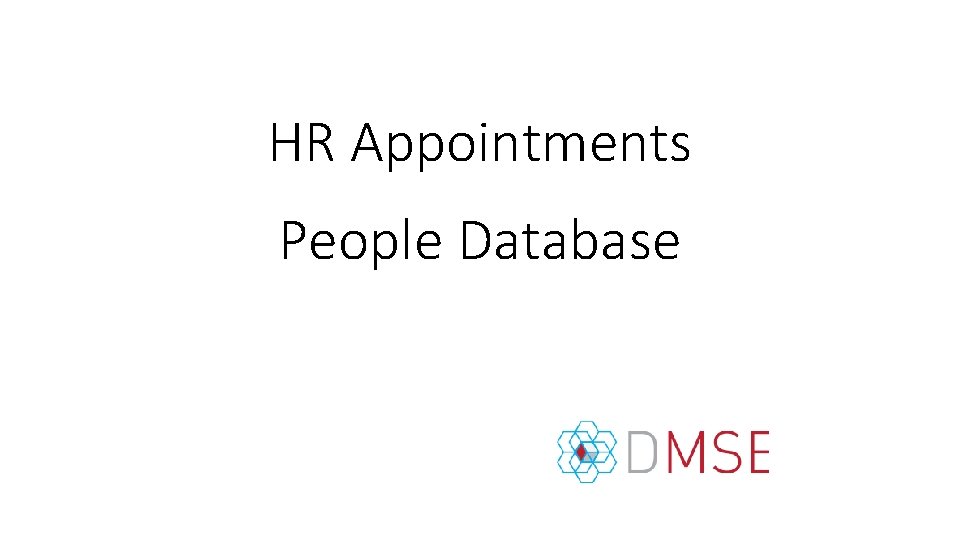 HR Appointments People Database 