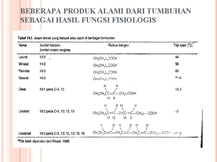 BEBERAPA PRODUK ALAMI DARI TUMBUHAN SEBAGAI HASIL FUNGSI FISIOLOGIS 