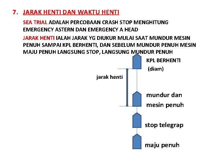 7. JARAK HENTI DAN WAKTU HENTI SEA TRIAL ADALAH PERCOBAAN CRASH STOP MENGHITUNG EMERGENCY 7. JARAK HENTI DAN WAKTU HENTI SEA TRIAL ADALAH PERCOBAAN CRASH STOP MENGHITUNG EMERGENCY
