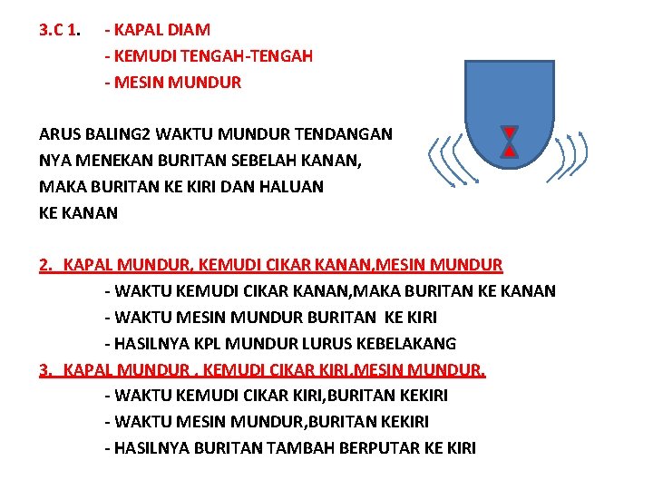 3. C 1. - KAPAL DIAM - KEMUDI TENGAH-TENGAH - MESIN MUNDUR ARUS BALING 3. C 1. - KAPAL DIAM - KEMUDI TENGAH-TENGAH - MESIN MUNDUR ARUS BALING