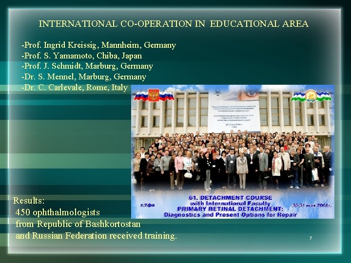 INTERNATIONAL CO-OPERATION IN EDUCATIONAL AREA -Prof. Ingrid Kreissig, Mannheim, Germany -Prof. S. Yamamoto, Chiba,