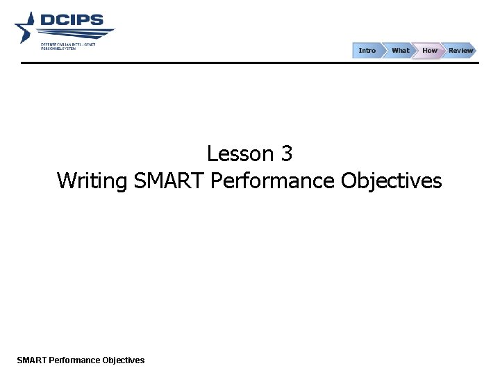 Lesson 3 Writing SMART Performance Objectives 