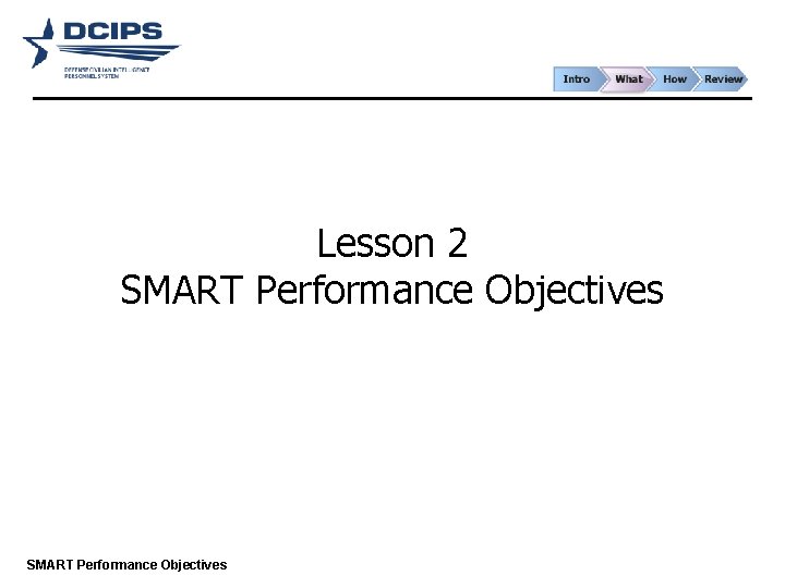 Lesson 2 SMART Performance Objectives 