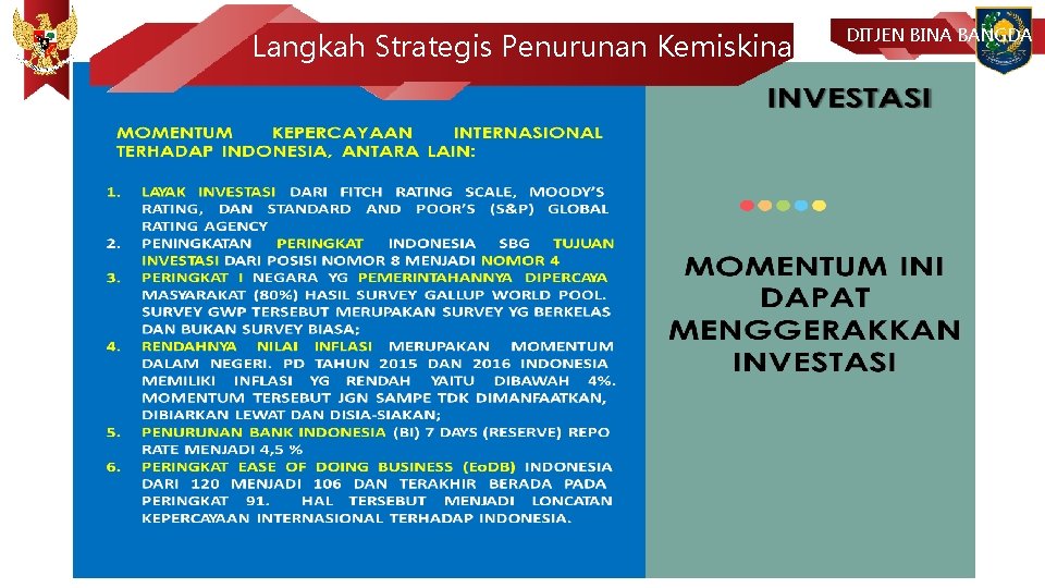 Langkah Strategis Penurunan Kemiskinan DITJEN BINA BANGDA 