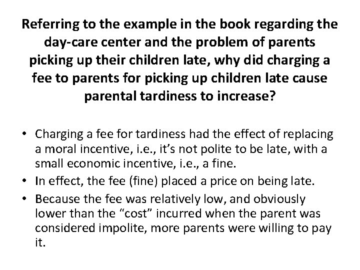 Referring to the example in the book regarding the day-care center and the problem