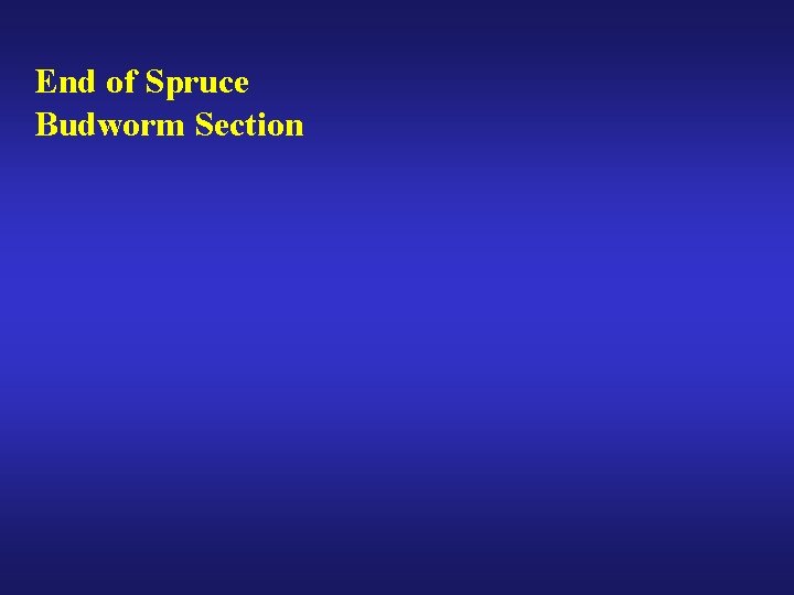 End of Spruce Budworm Section 