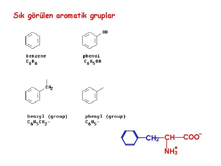 Sık görülen aromatik gruplar 