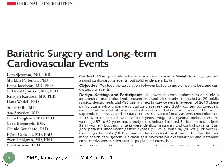 35 JAMA, January 4, 2012—Vol 307, No. 1 