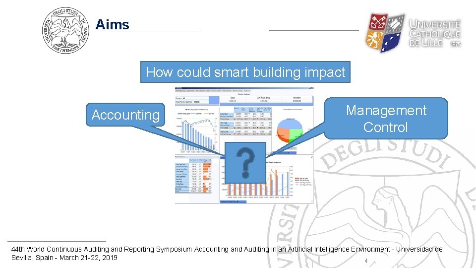 Aims How could smart building impact Accounting Management Control 44 th World Continuous Auditing