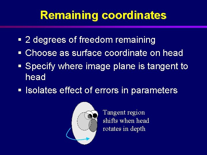 Remaining coordinates § 2 degrees of freedom remaining § Choose as surface coordinate on