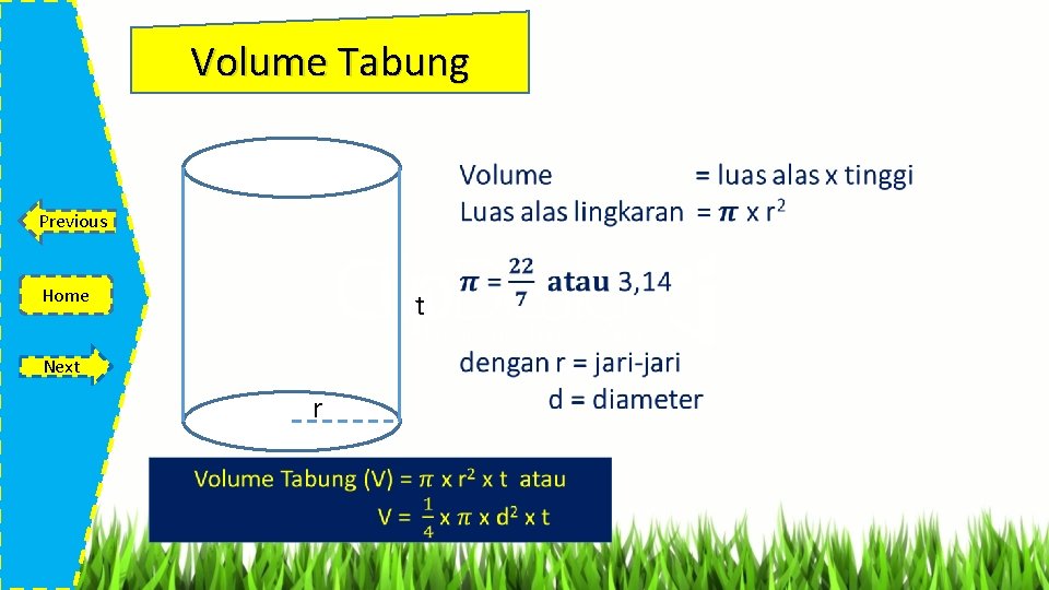 Volume Tabung Previous Home t Next r 