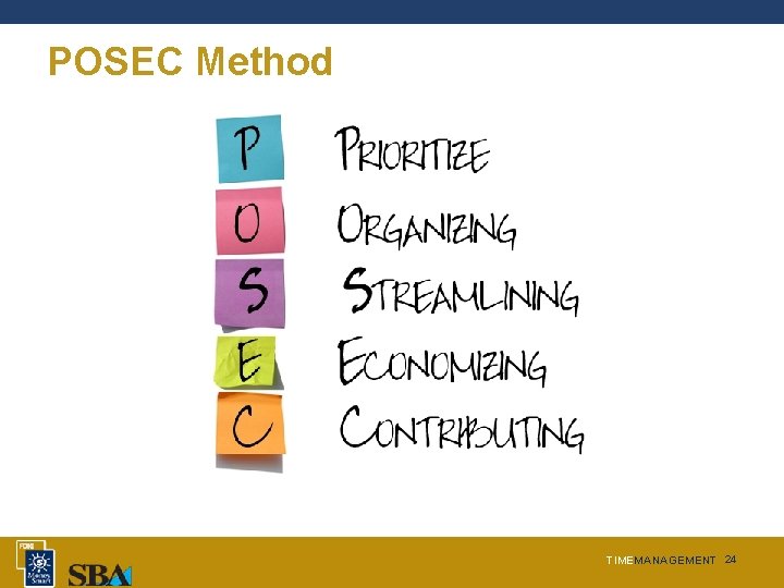 POSEC Method TIMEMANAGEMENT 24 