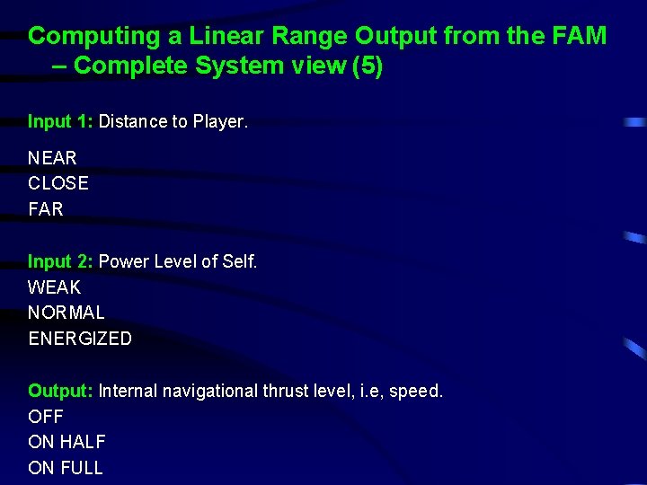 Computing a Linear Range Output from the FAM – Complete System view (5) Input