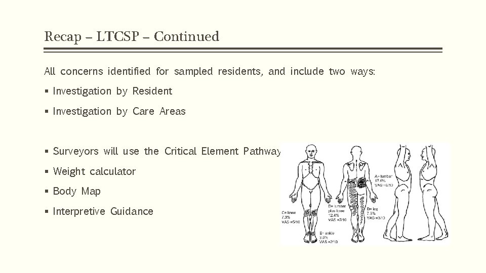 Recap – LTCSP – Continued All concerns identified for sampled residents, and include two