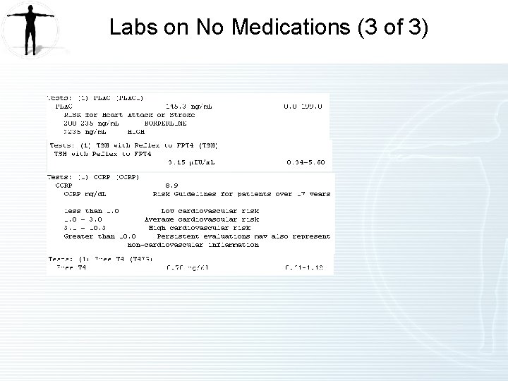 Labs on No Medications (3 of 3) 