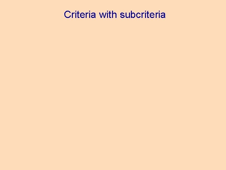Criteria with subcriteria 